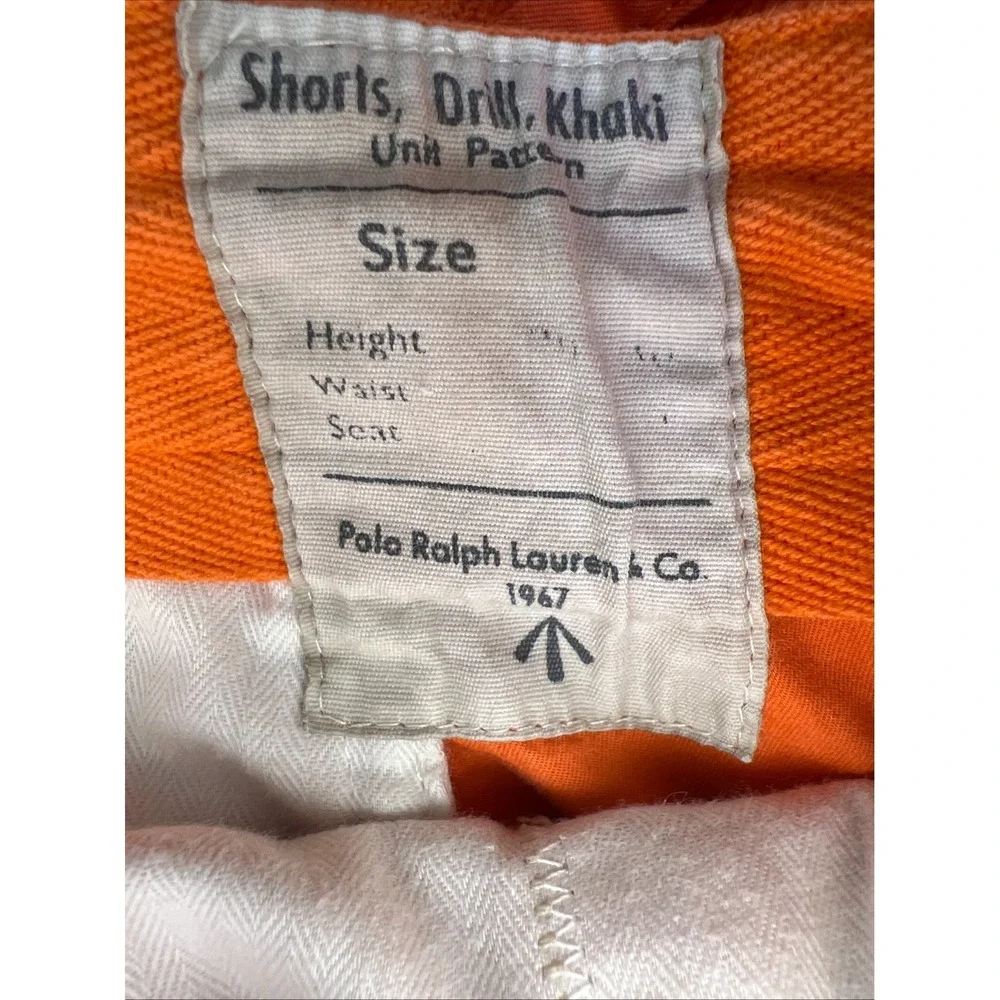 Polo Ralph Lauren Cargo Shorts Mens 44 Orange Cotton Classic Fit Utility Pocket